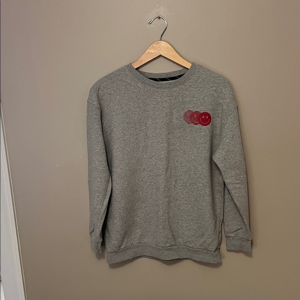Art Class Gray Sweatshirt with Red Smiley Design